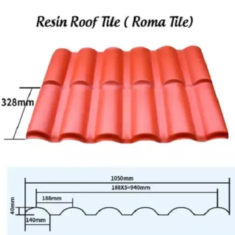 ASA PVC Roma Roof Tile