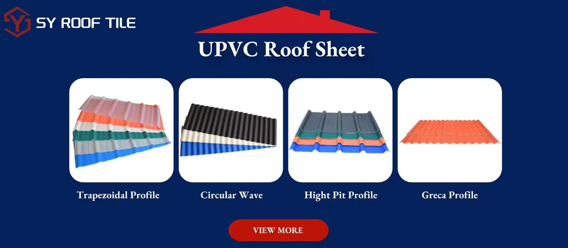 UPVC roof tile in different profile